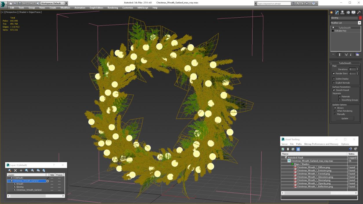 Christmas Wreath Garland 3D model