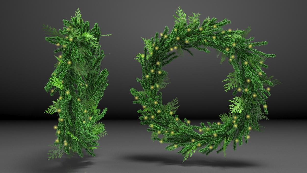 Christmas Wreath Garland 3D model