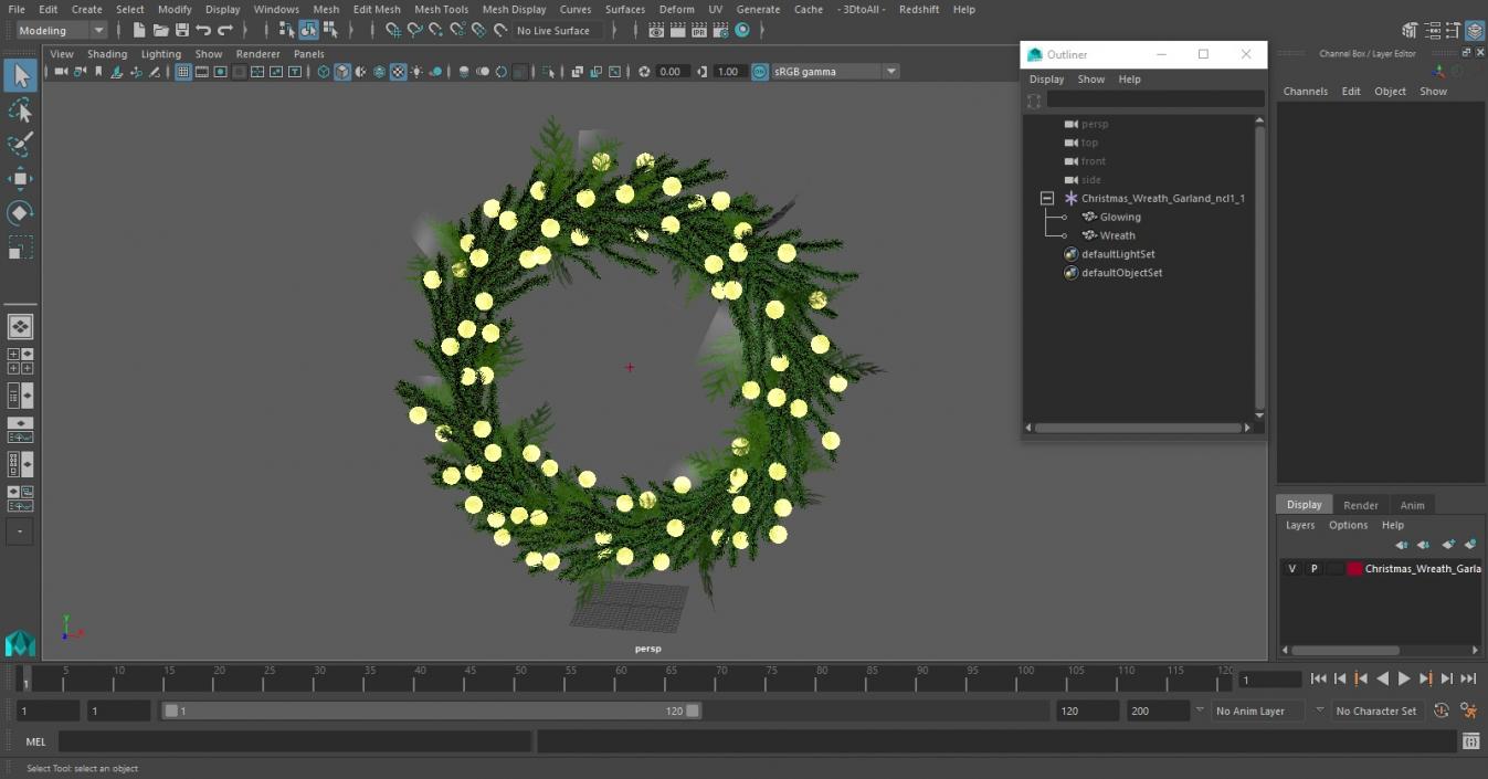 Christmas Wreath Garland 3D model