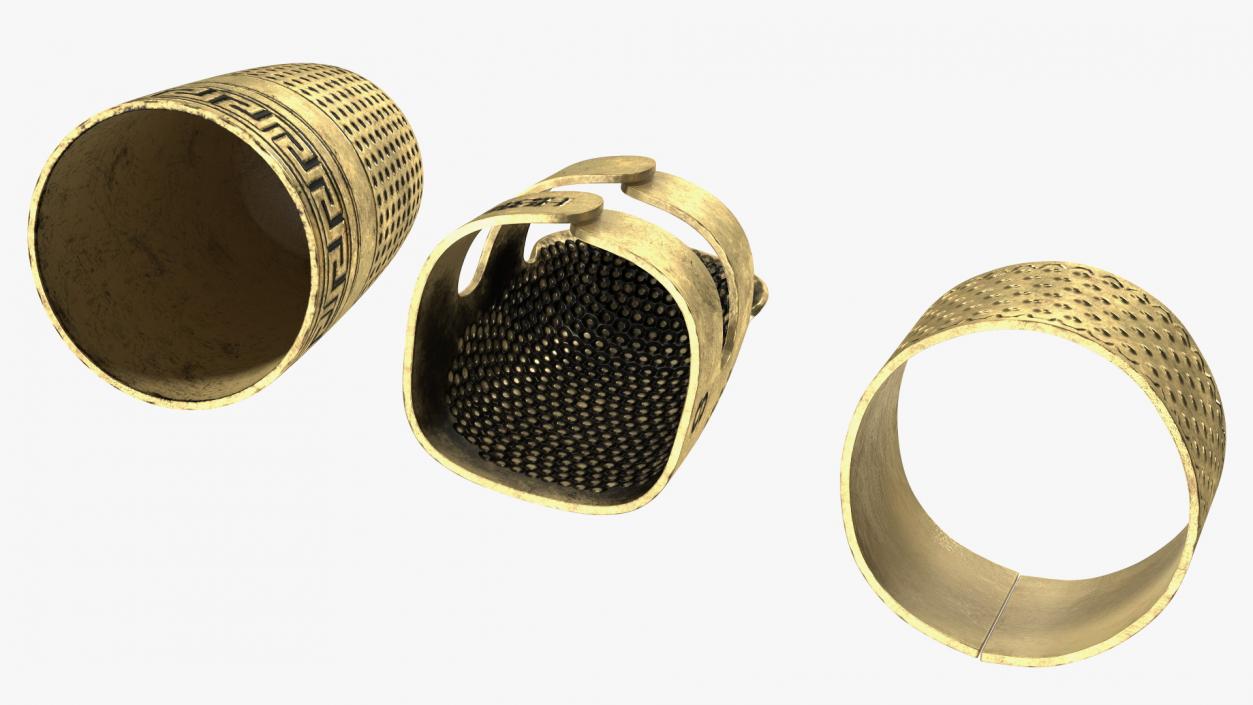 3D model Tailor Finger Protectors Golden Set