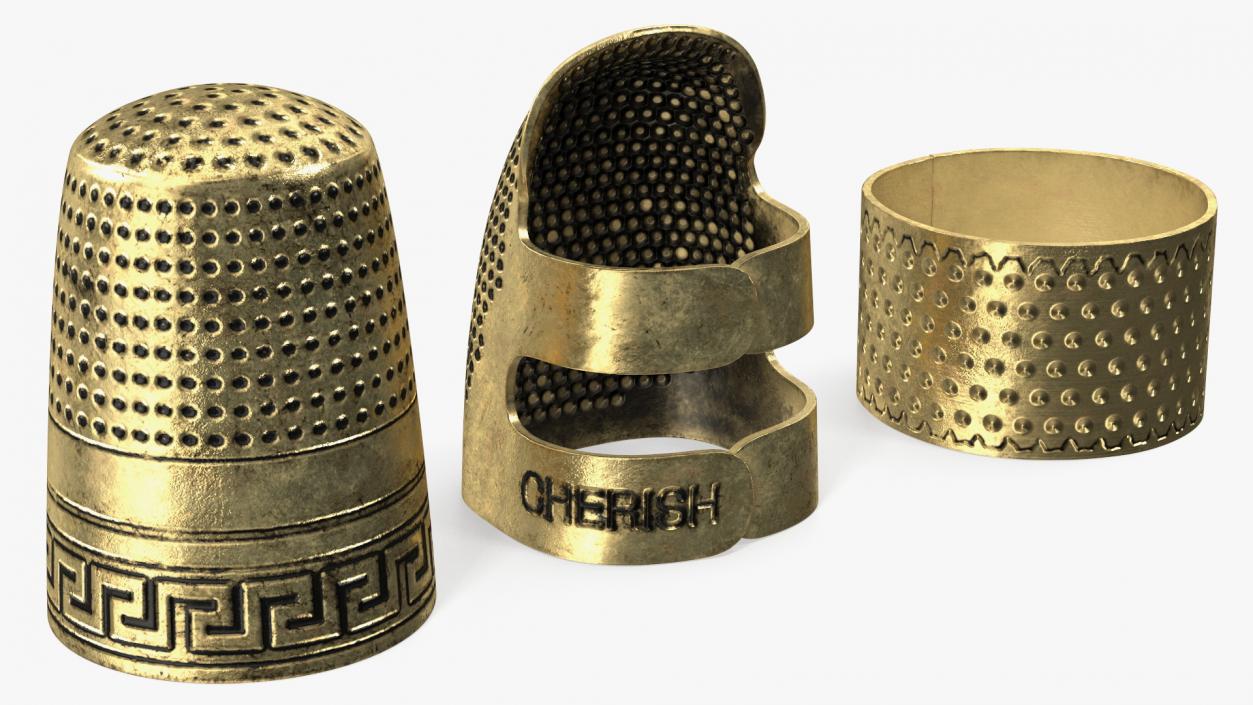 3D model Tailor Finger Protectors Golden Set