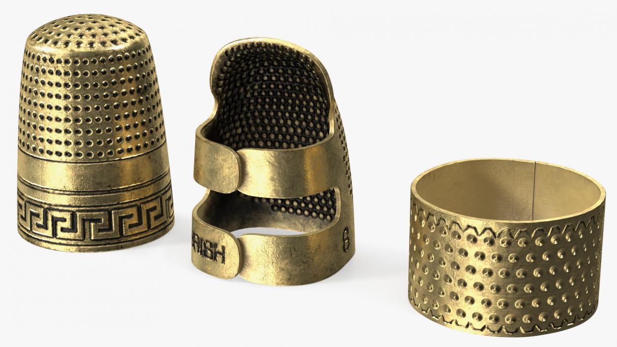 3D model Tailor Finger Protectors Golden Set