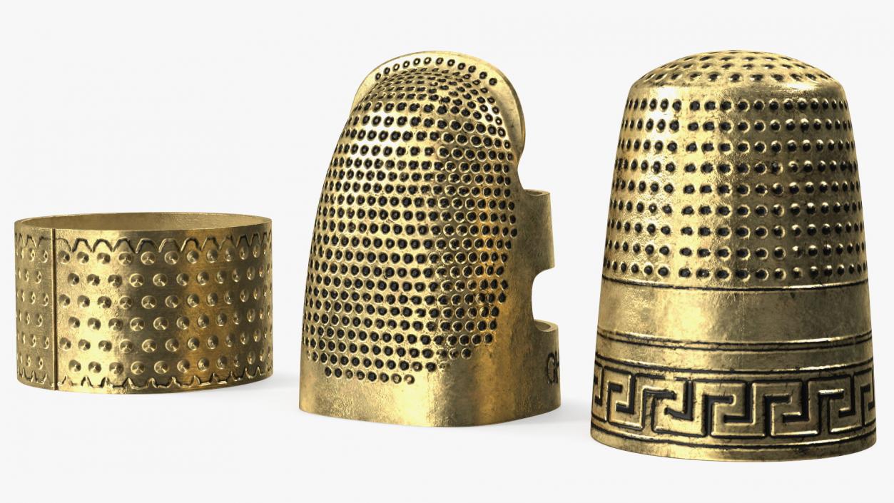 3D model Tailor Finger Protectors Golden Set