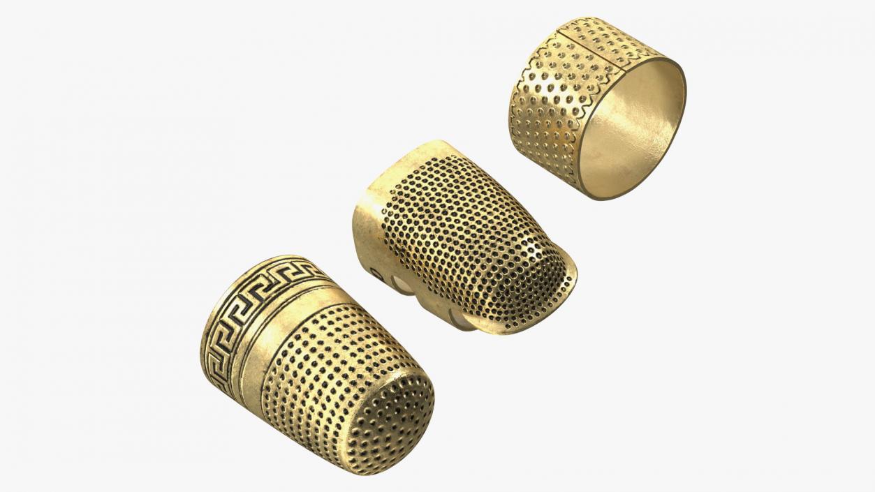 3D model Tailor Finger Protectors Golden Set