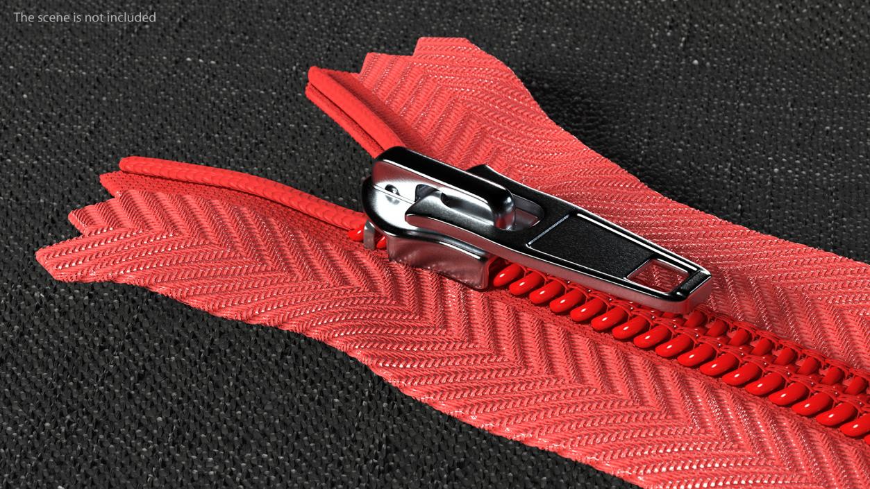 3D Closed End One Side Nylon Coil Zipper Red