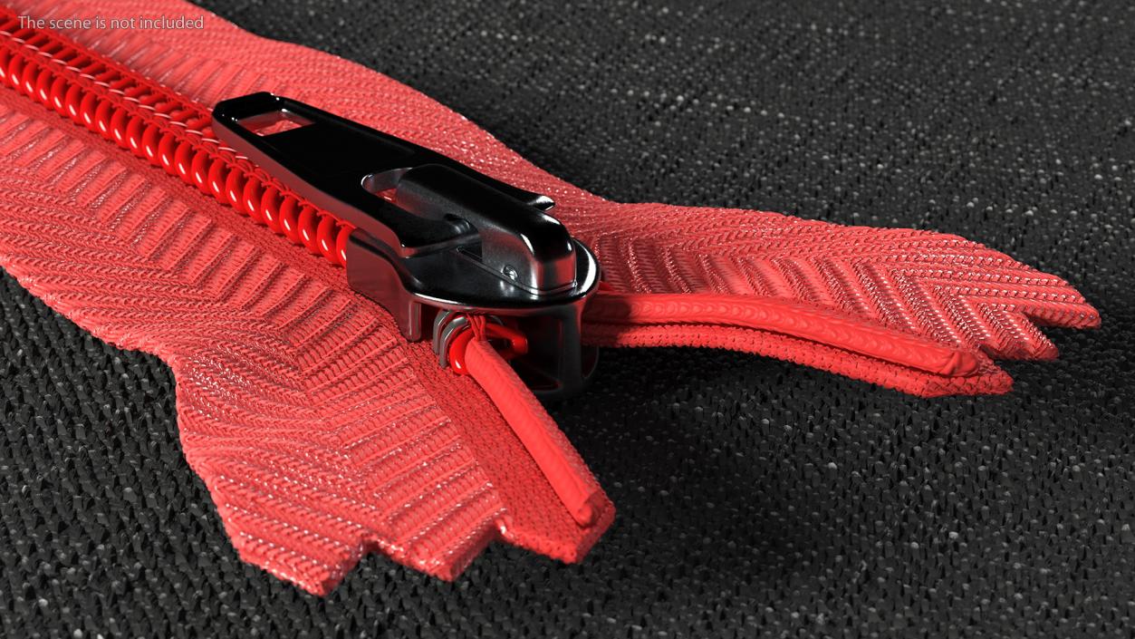 3D Closed End One Side Nylon Coil Zipper Red