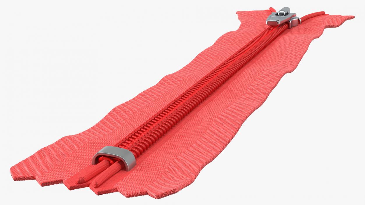 3D Closed End One Side Nylon Coil Zipper Red