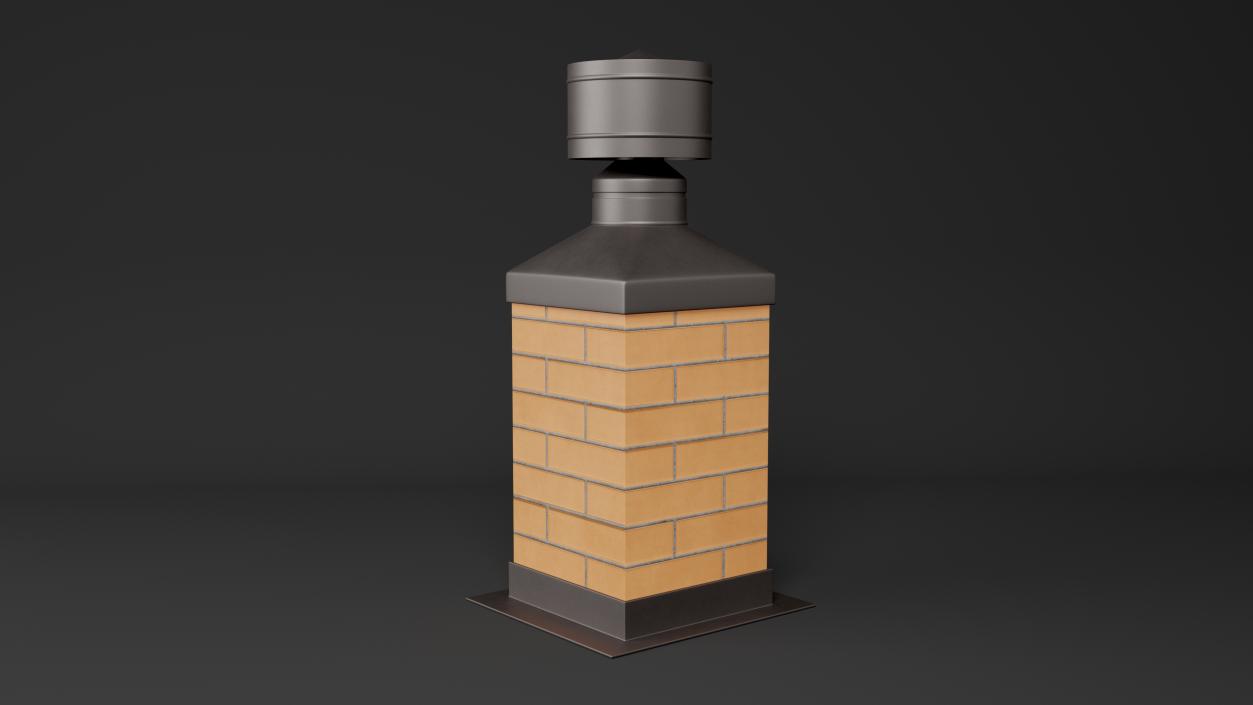 3D model Masonry Fireplace Chimney