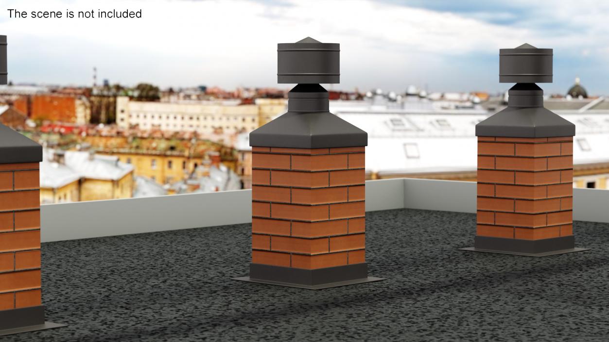 3D model Masonry Fireplace Chimney