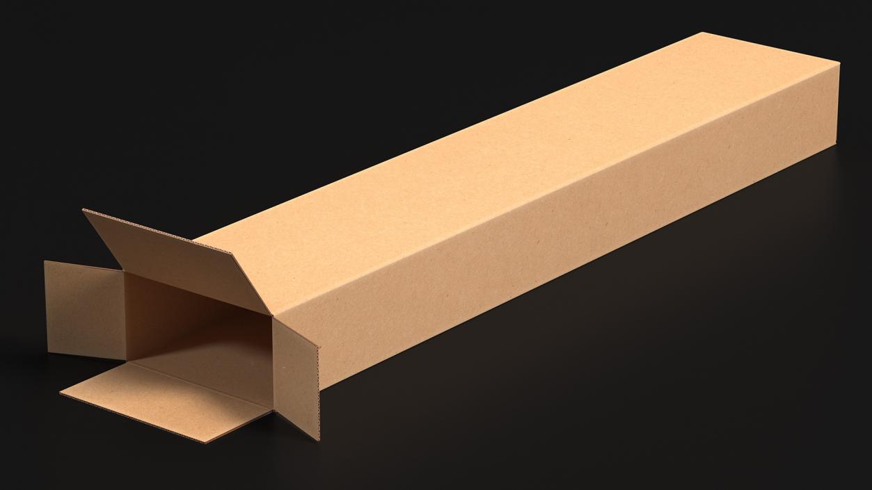 3D Long Cardboard Box model