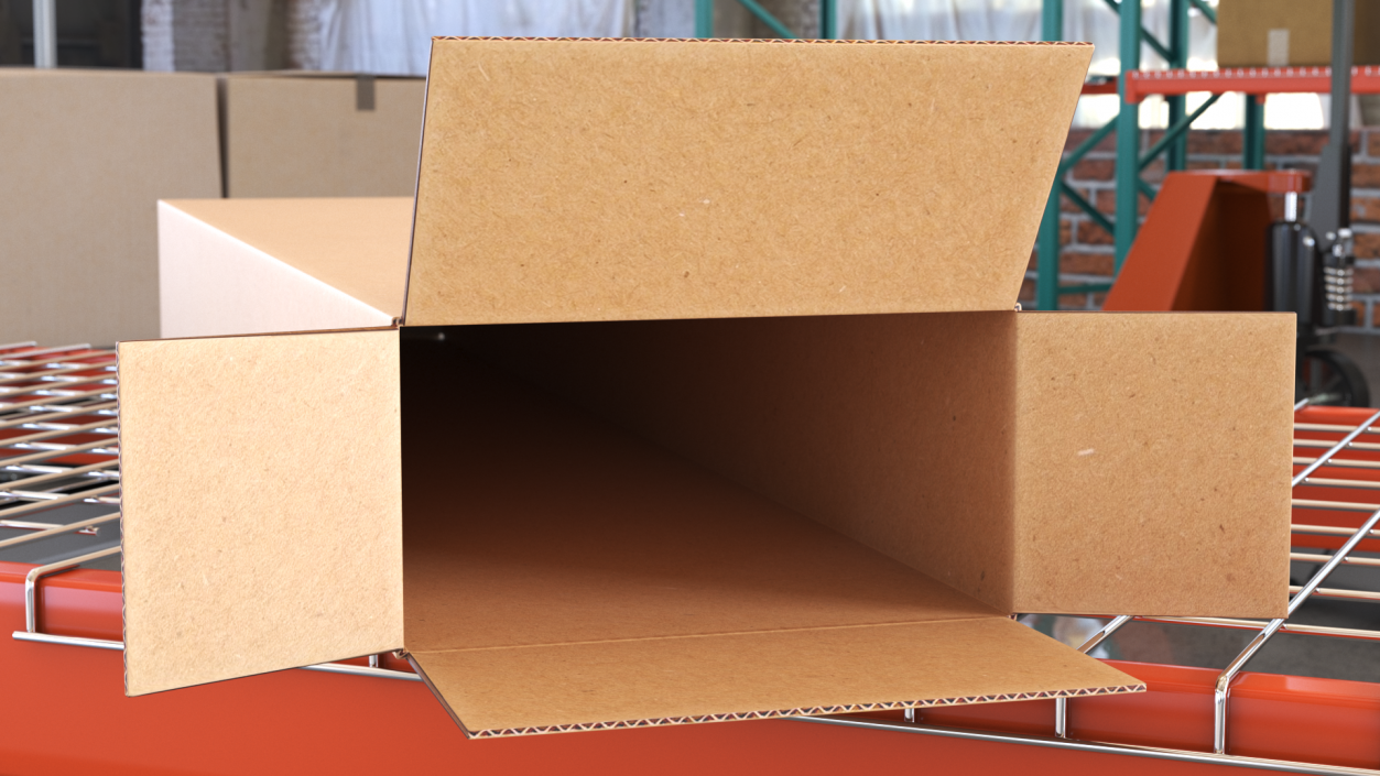 3D Long Cardboard Box model