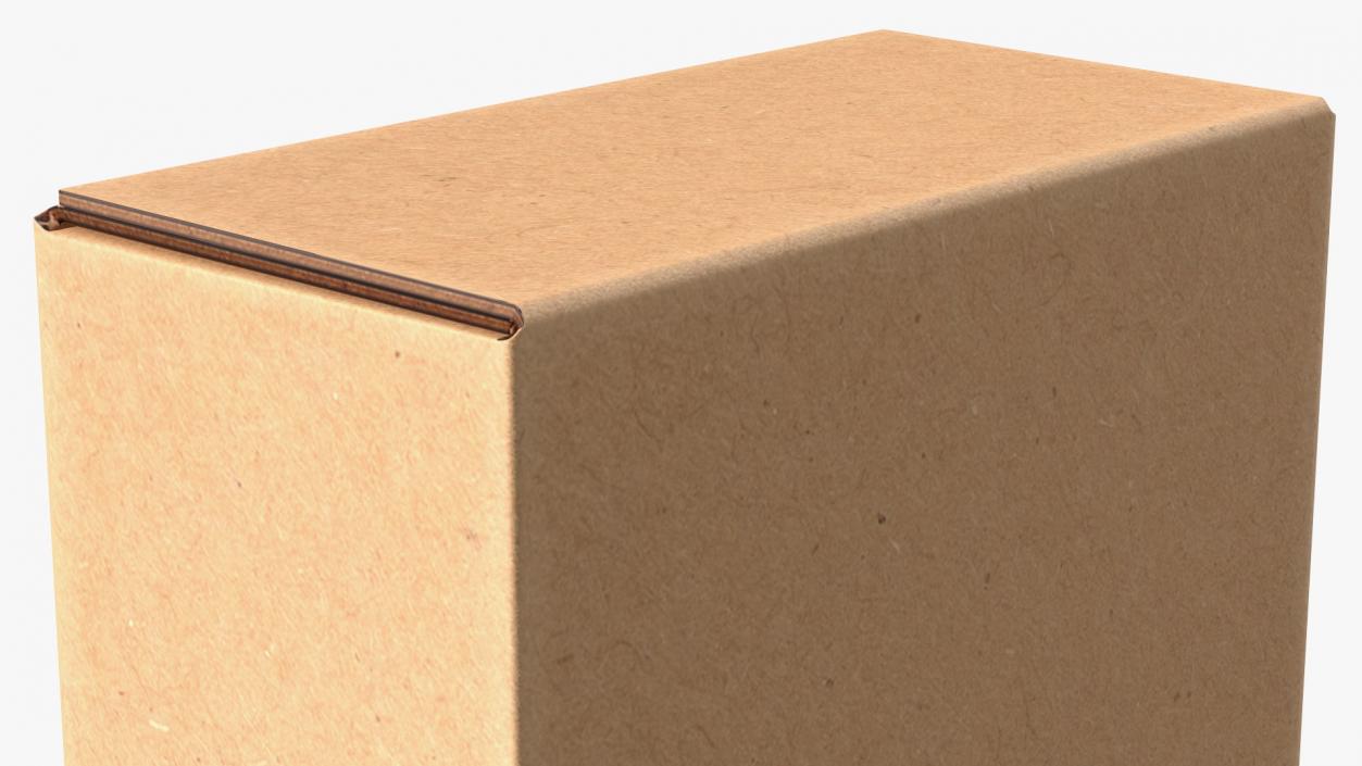 3D Long Cardboard Box model