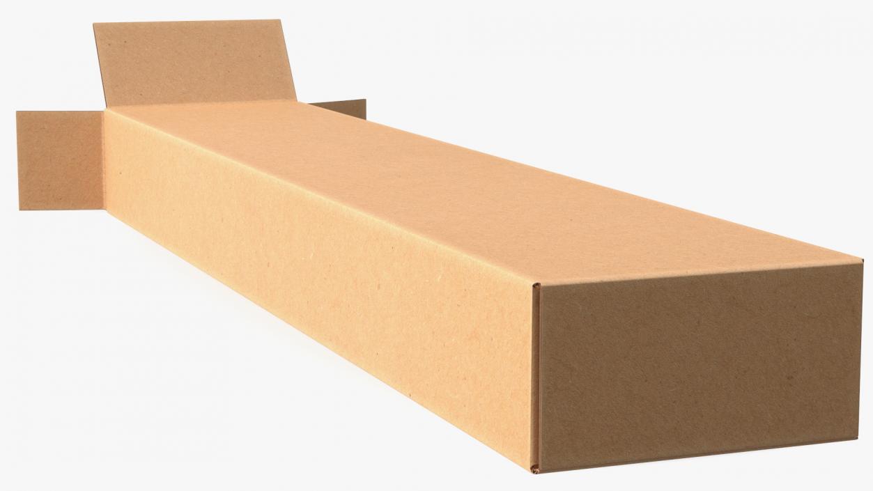 3D Long Cardboard Box model