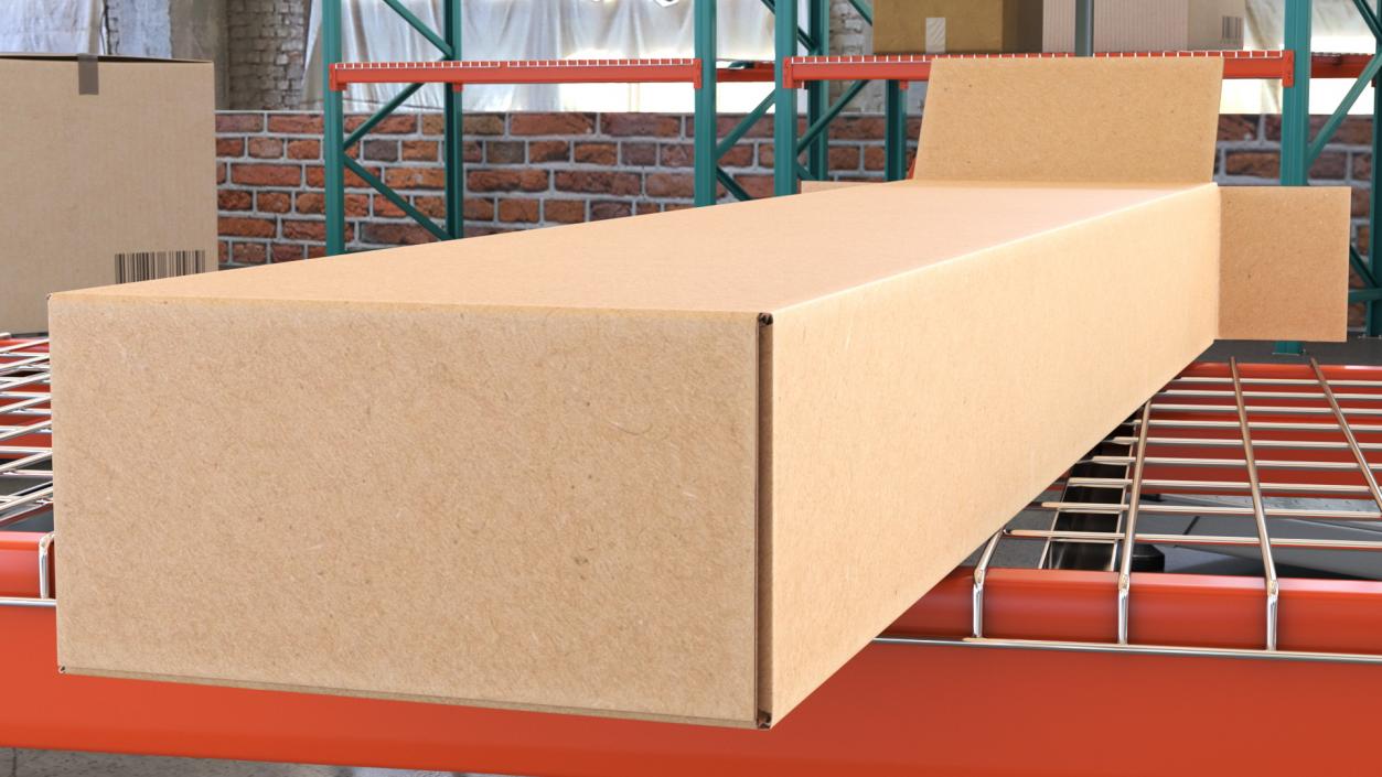 3D Long Cardboard Box model