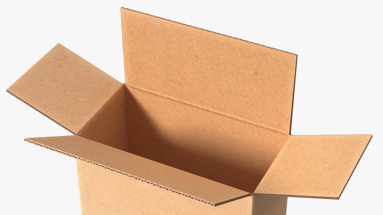 3D Long Cardboard Box model