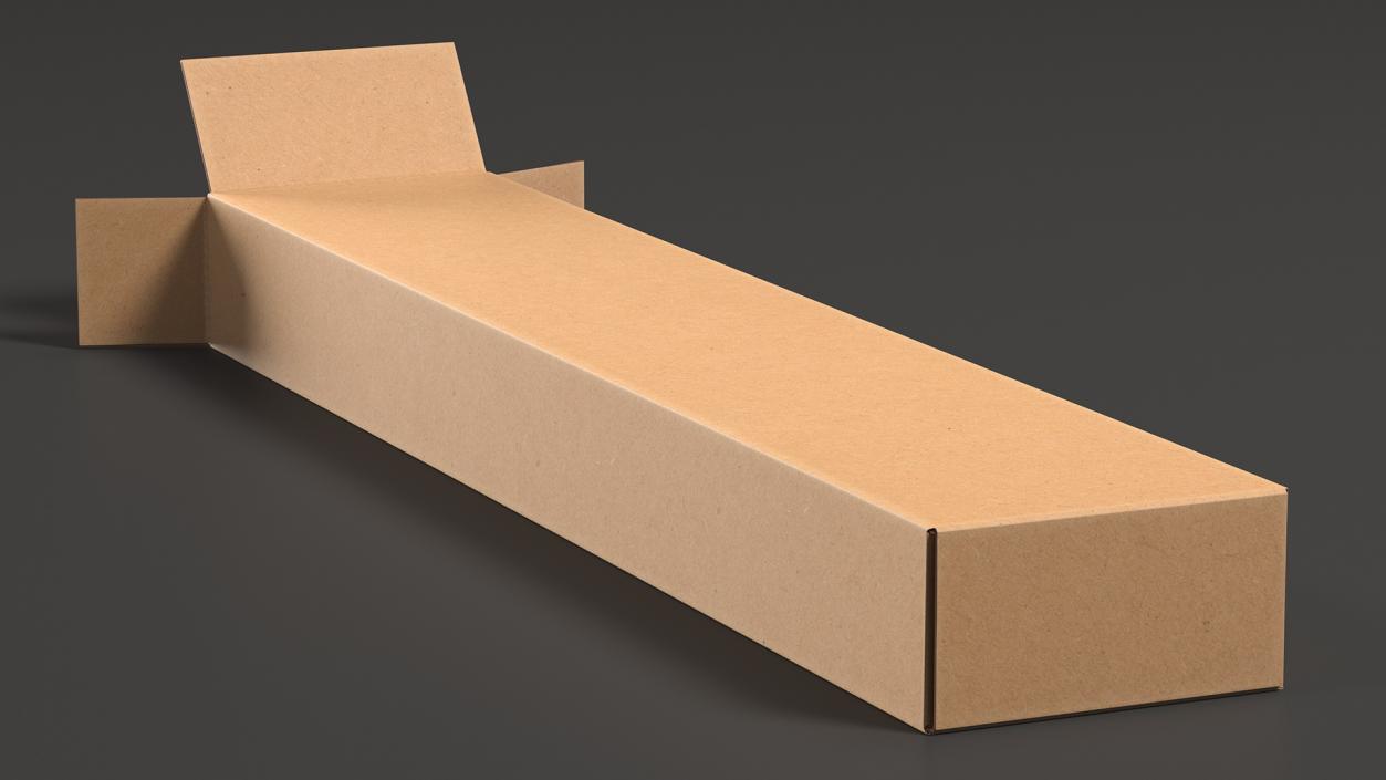 3D Long Cardboard Box model