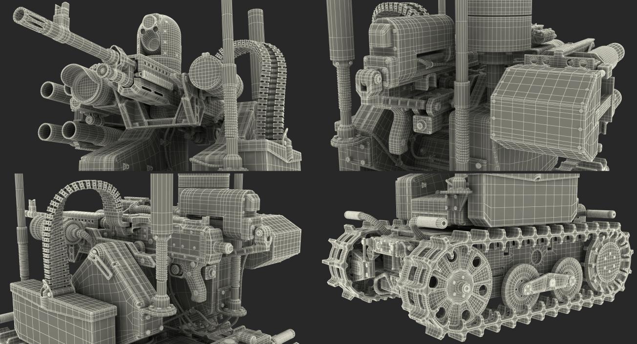 Unmanned Battle Tank Rigged 3D