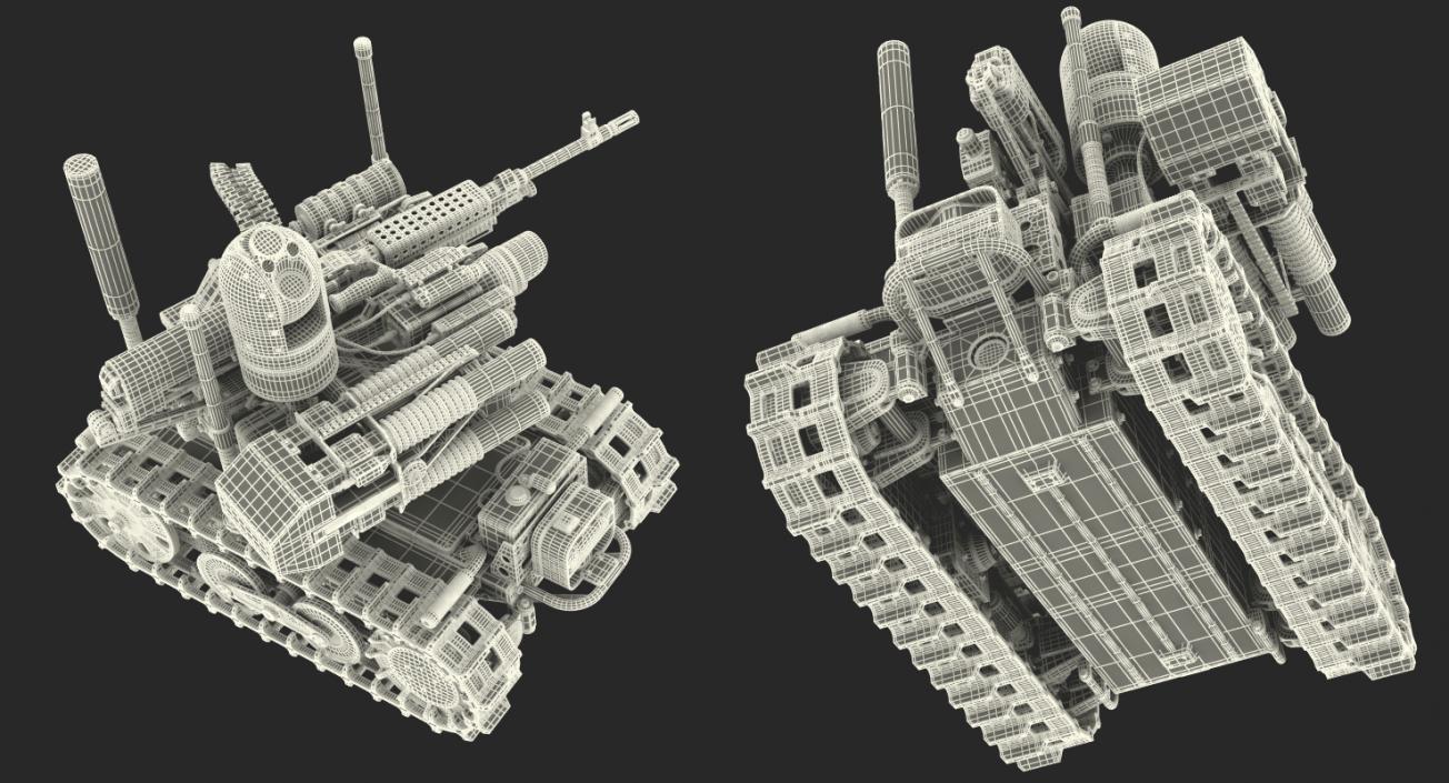 Unmanned Battle Tank Rigged 3D