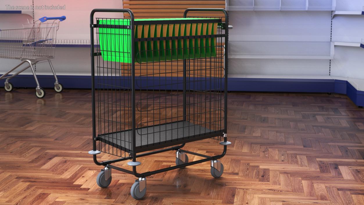 Large Mail Trolley Black 3D model