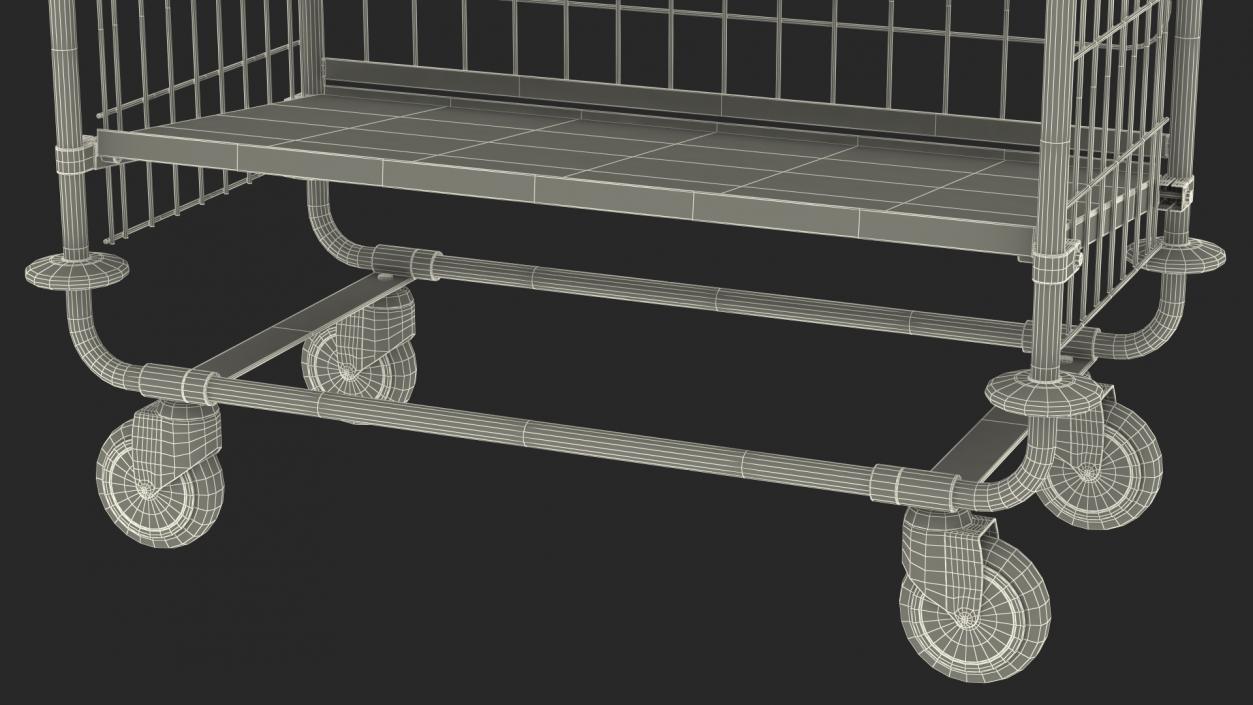 Large Mail Trolley Black 3D model