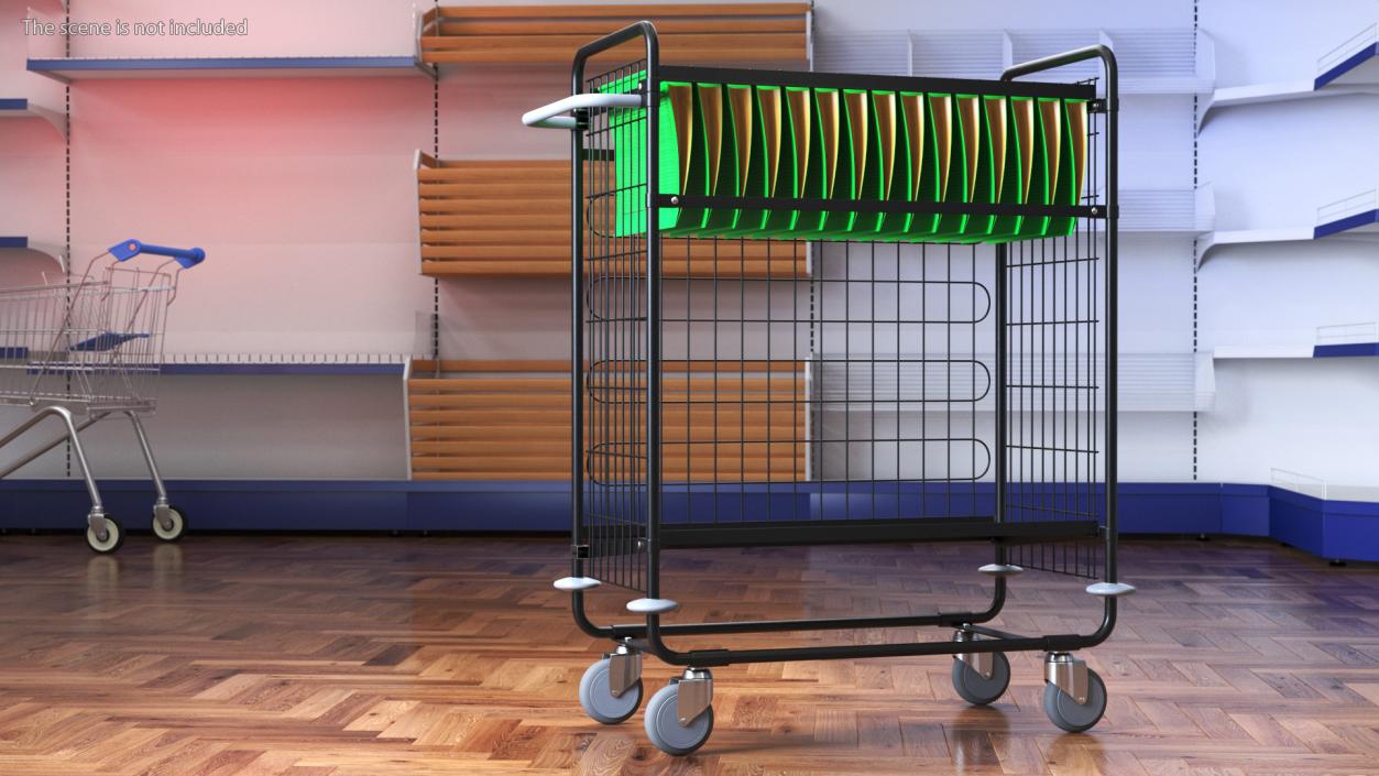 Large Mail Trolley Black 3D model