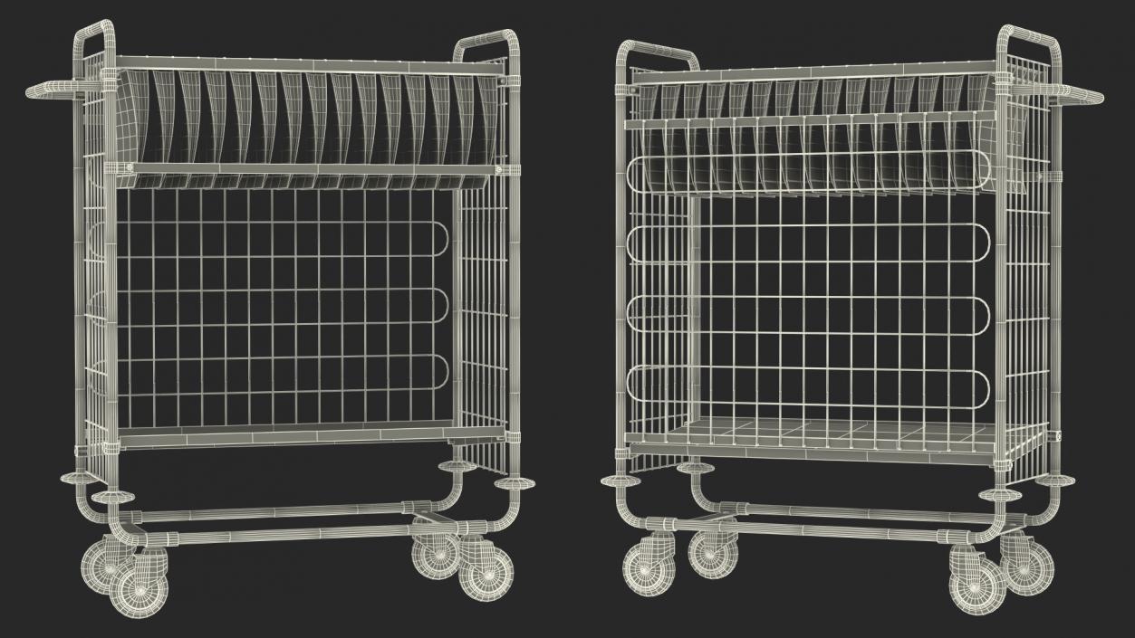 Large Mail Trolley Black 3D model