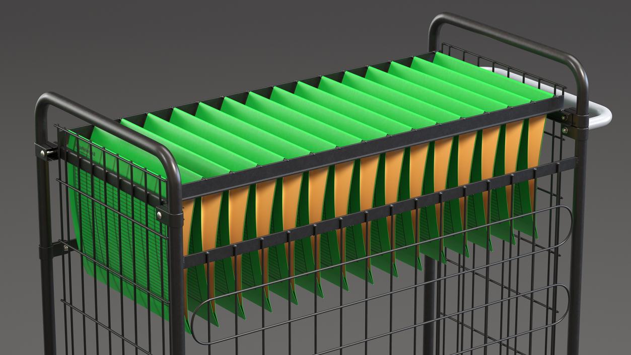 Large Mail Trolley Black 3D model