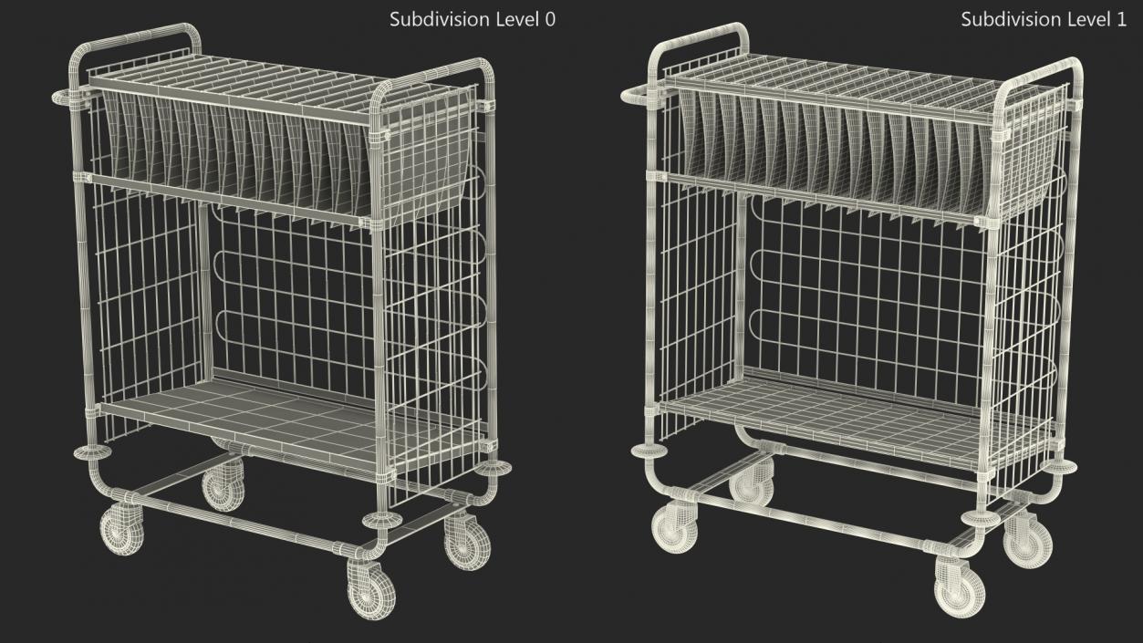 Large Mail Trolley Black 3D model