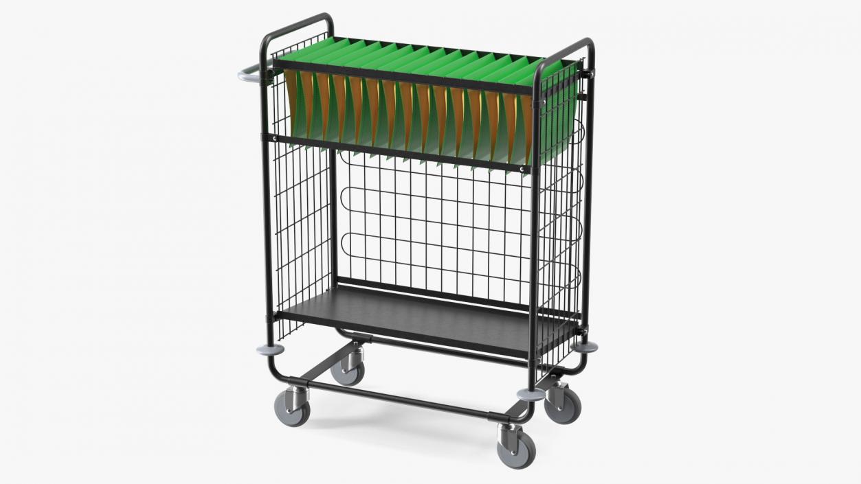 Large Mail Trolley Black 3D model