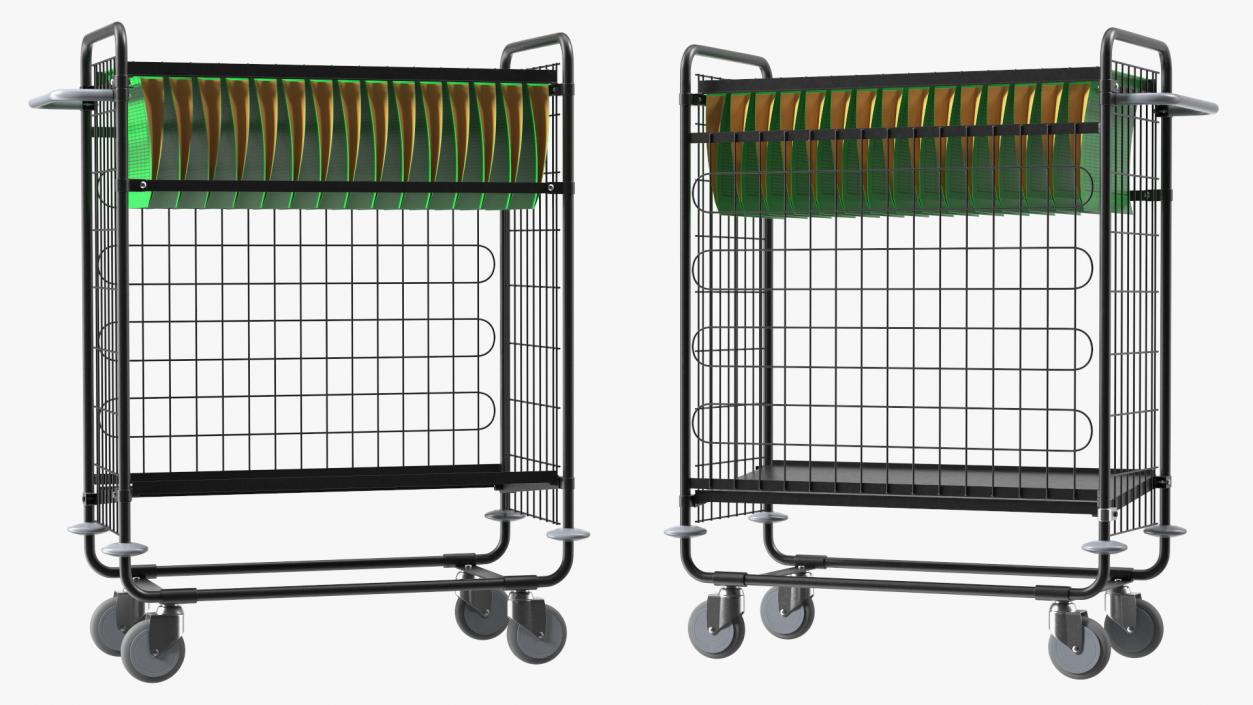 Large Mail Trolley Black 3D model