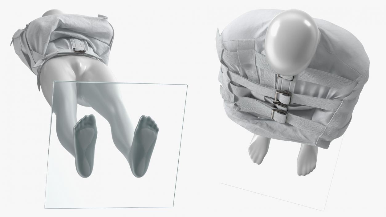 3D Straitjacket Mannequin Pose White model