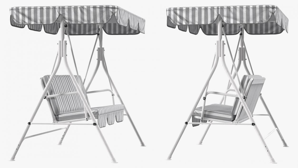 3D Porch Swing Grey Line