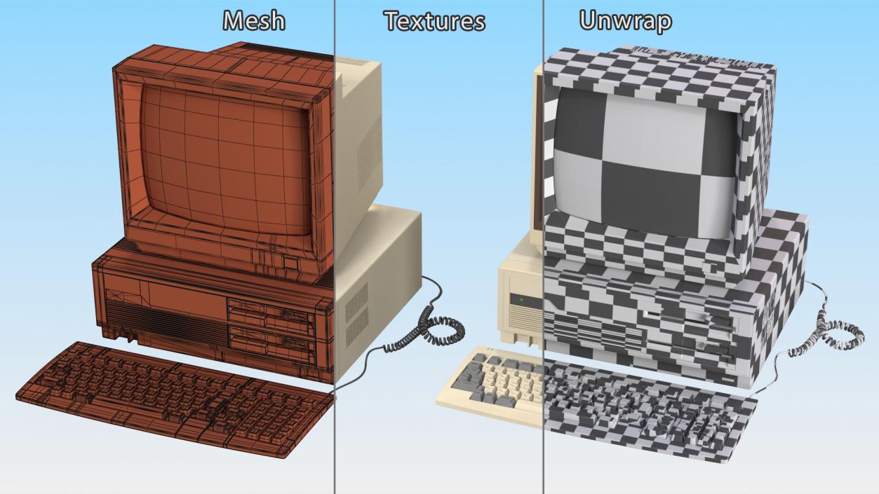 3D Old Classic Personal Desktop PC