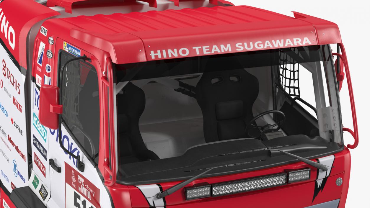 3D model Hino Ranger Dakar Rally Truck Simple Interior