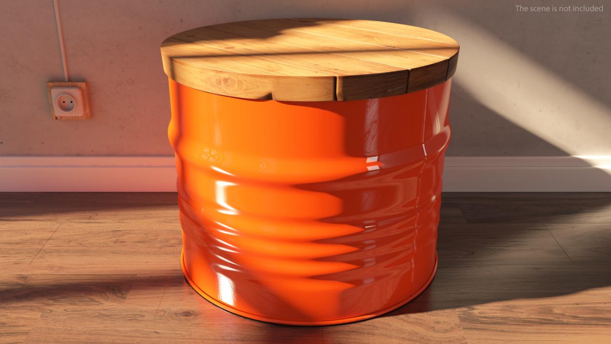 3D model Upcycled Steel Drum Barrel Furniture Set