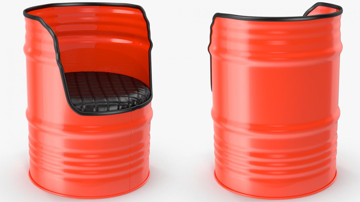 3D model Upcycled Steel Drum Barrel Furniture Set