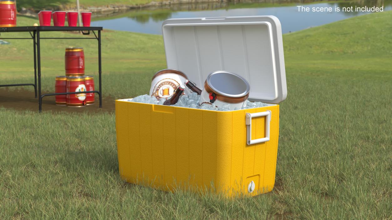 3D Portable Cooler with Beer Kegs and Ice model