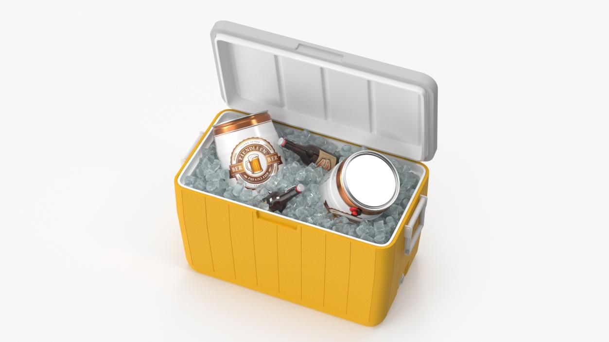 3D Portable Cooler with Beer Kegs and Ice model