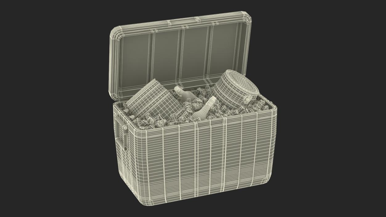 3D Portable Cooler with Beer Kegs and Ice model