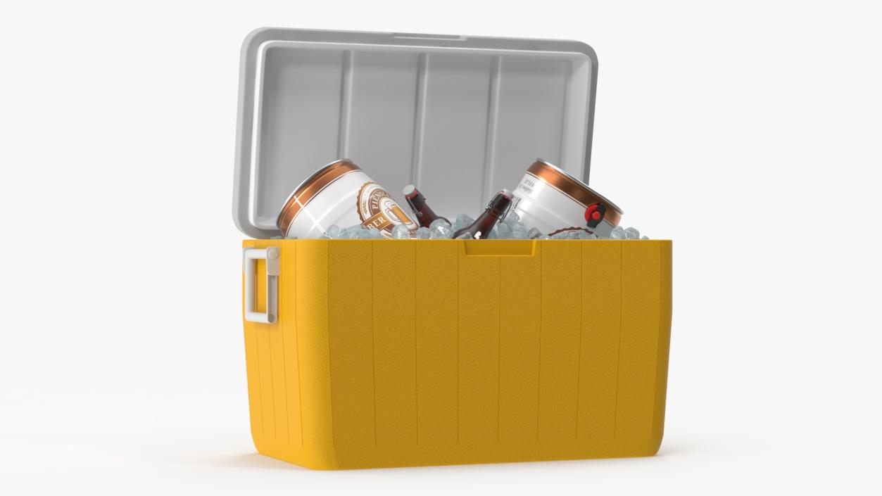 3D Portable Cooler with Beer Kegs and Ice model