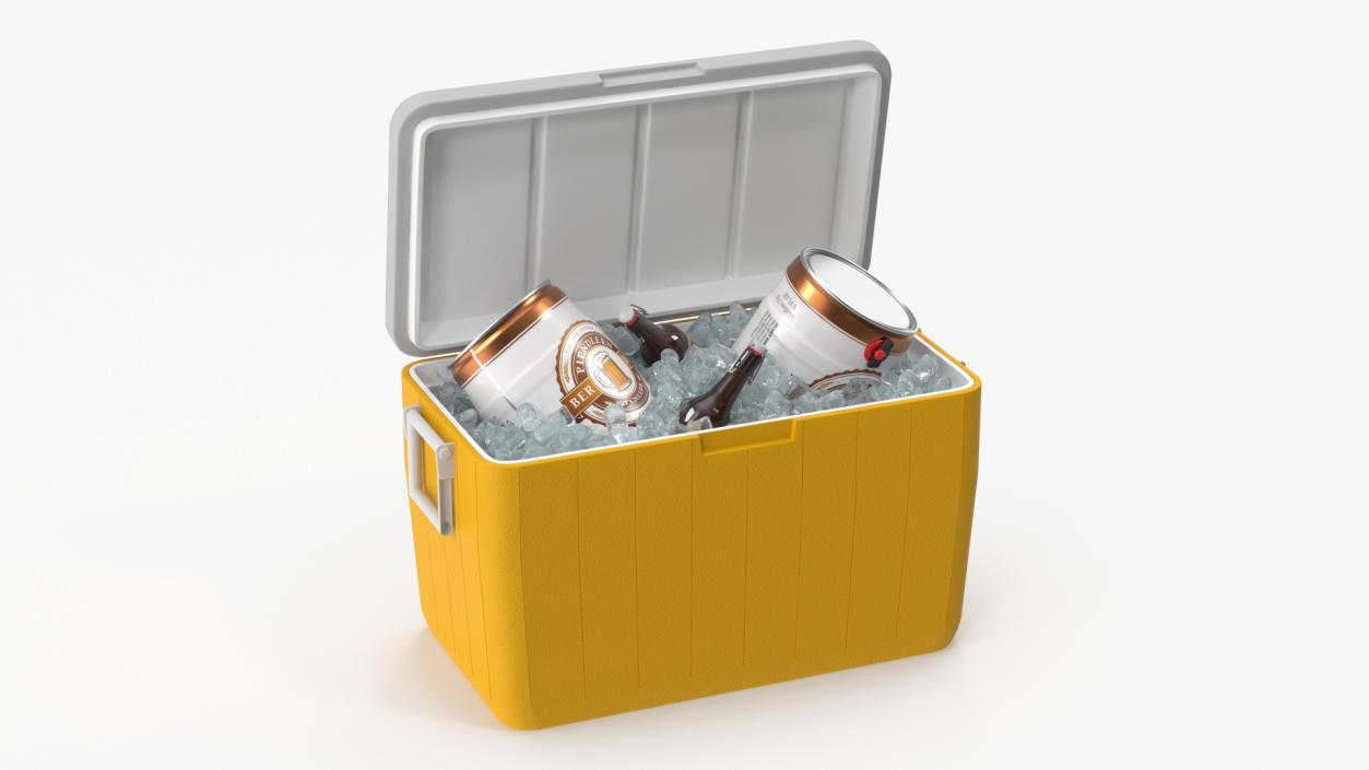 3D Portable Cooler with Beer Kegs and Ice model