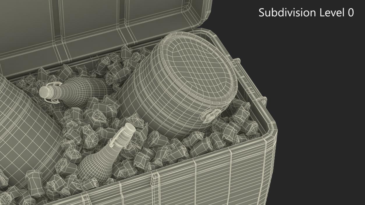 3D Portable Cooler with Beer Kegs and Ice model