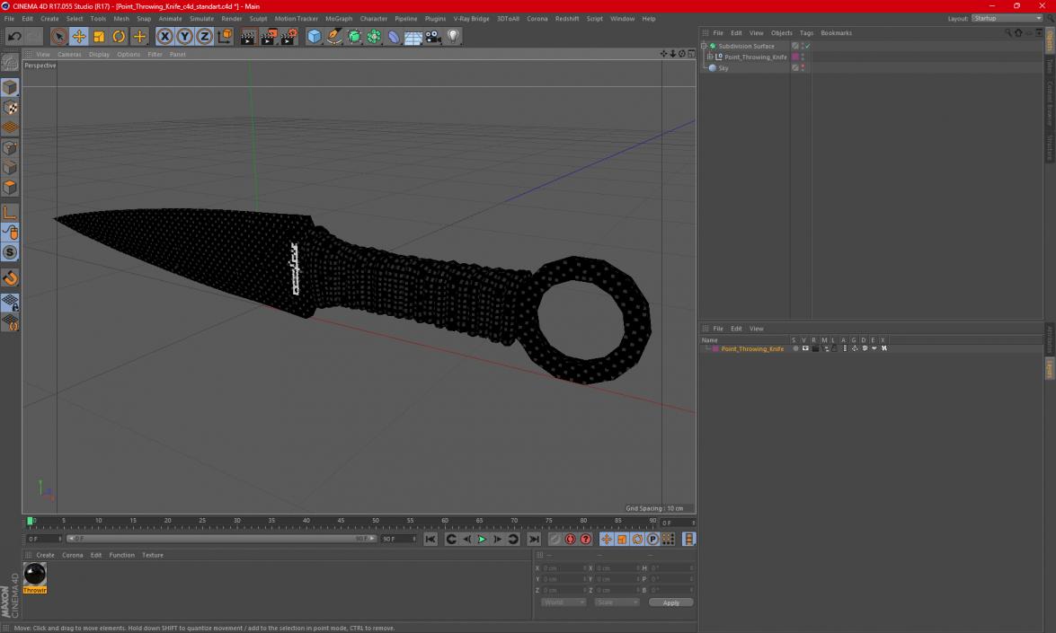 3D model Point Throwing Knife