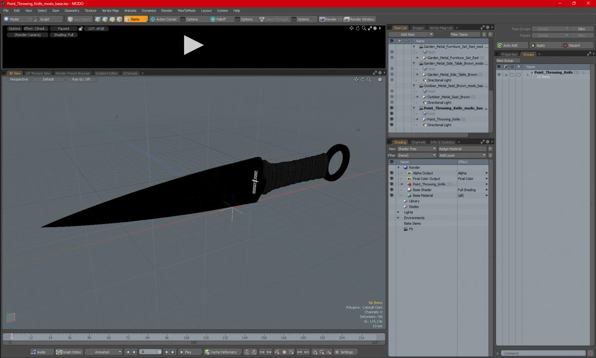 3D model Point Throwing Knife