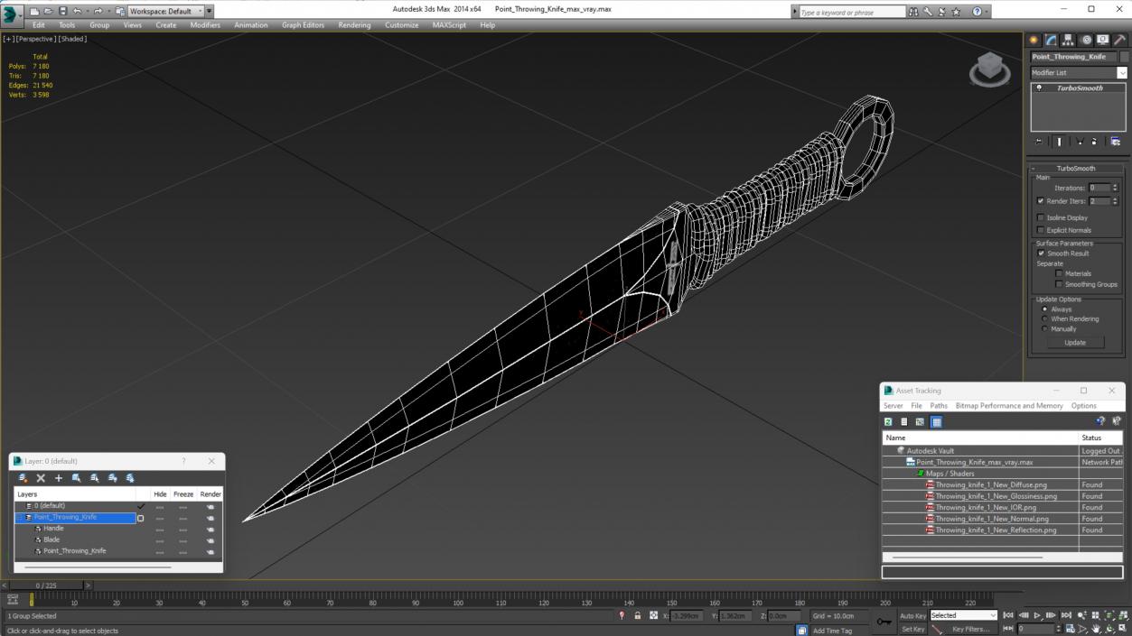 3D model Point Throwing Knife