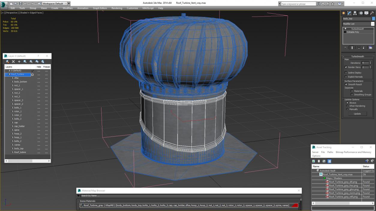 Roof Turbine Vent 3D