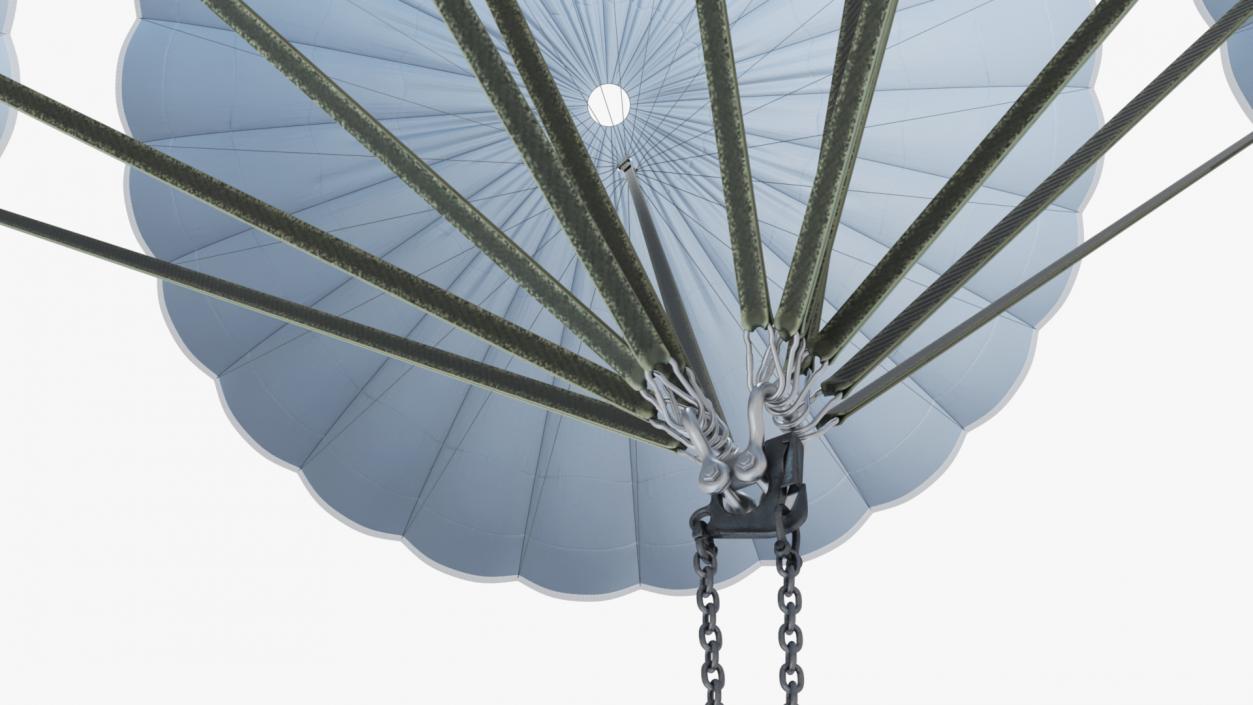 3D Cluster of Military Parachutes with Cargo