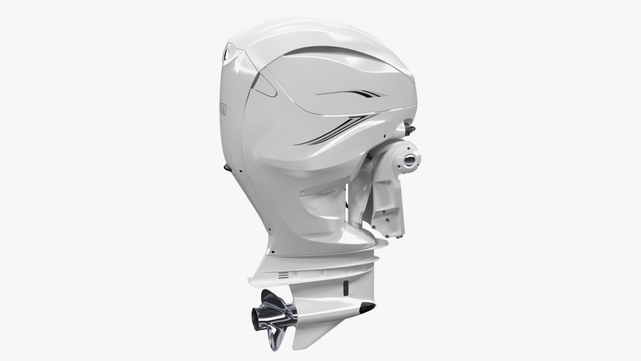 3D V8 Outboard Boat Motor White model