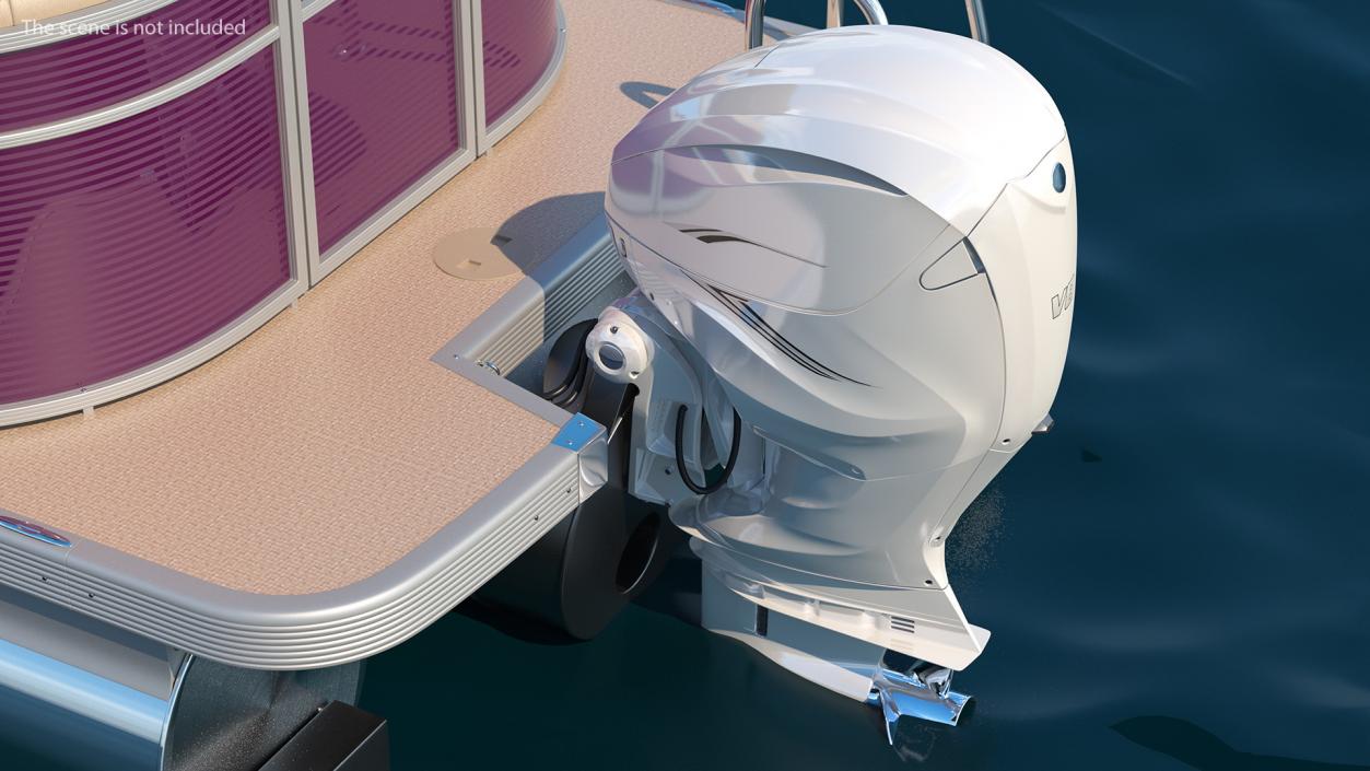 3D V8 Outboard Boat Motor White model