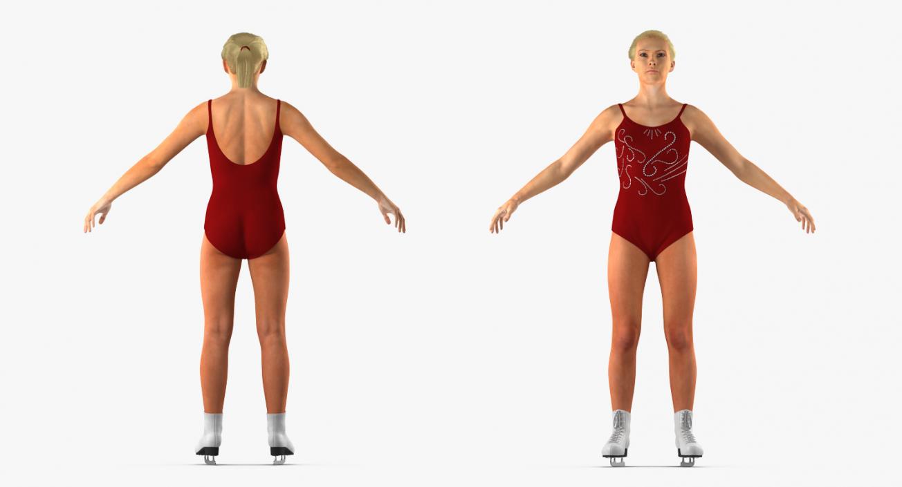 3D Male and Female Figure Skaters Collection